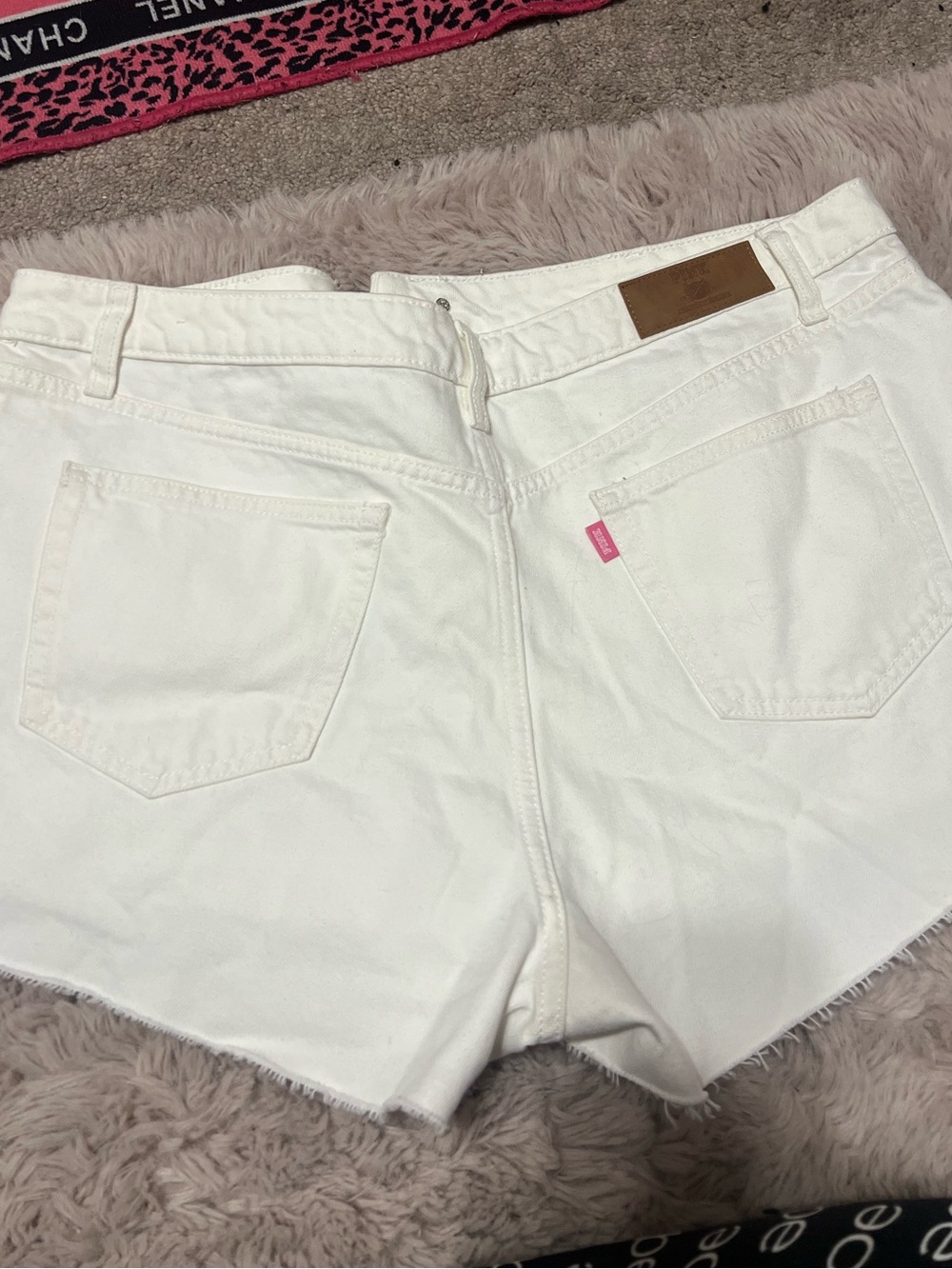 PINK Victoria's Secret White Denim Cutoff Shorts